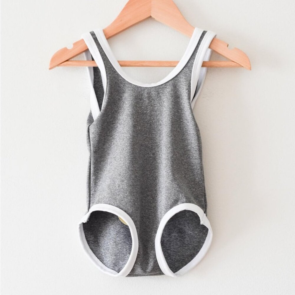 Haven Kids NEW NWT Tank Swimsuit One Piece Heather Charcoal Infant 12-18M